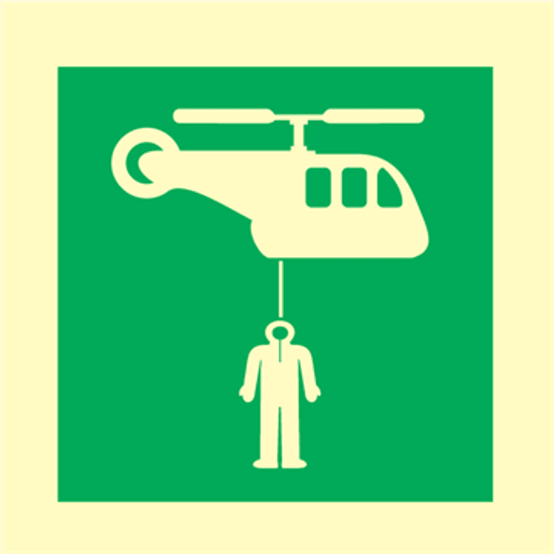 Henteområdet for helikopter - IMO skilt med symbol
