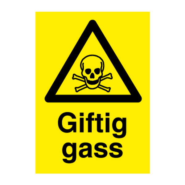 GIFT - Fareskilt med symbol og tekst - MERKEFABRIKKEN.NO