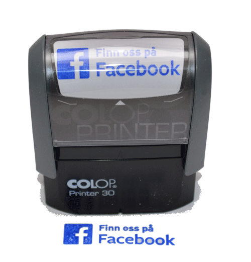 Finn oss på Facebook stempel