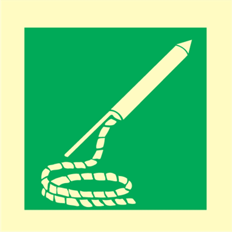 Linekaste apparat - IMO skilt med symbol