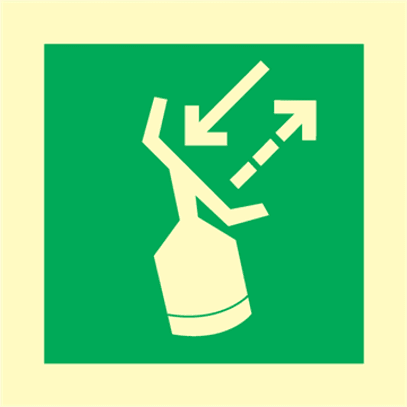 Oppbevaring av radartransponder - IMO skilt med symbol