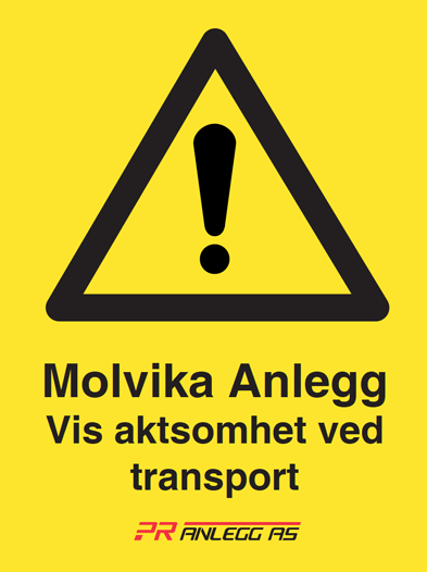 Anleggsområde - vis aktsomhet med logo 600 x 800 mm