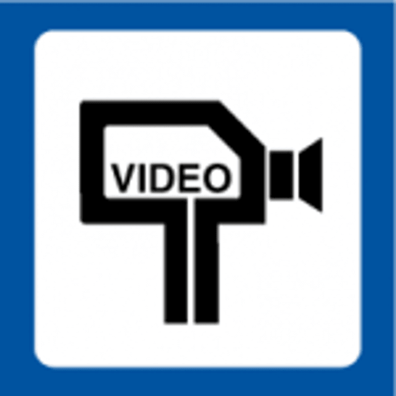 Kameraovervåking med video skilt med symbol