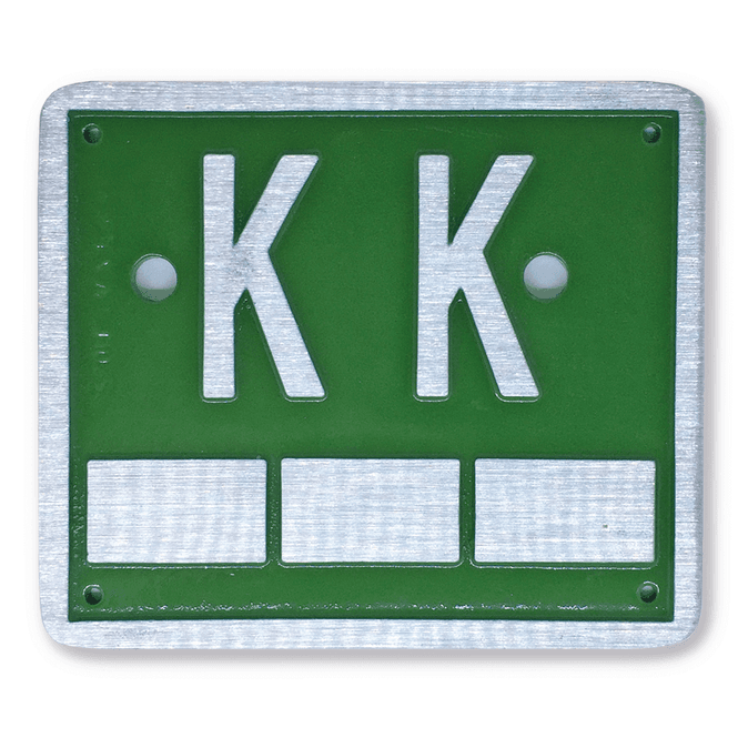 Hovedbilde Kumskilt for merking av kloakkum - grønt 120 x 140 mm