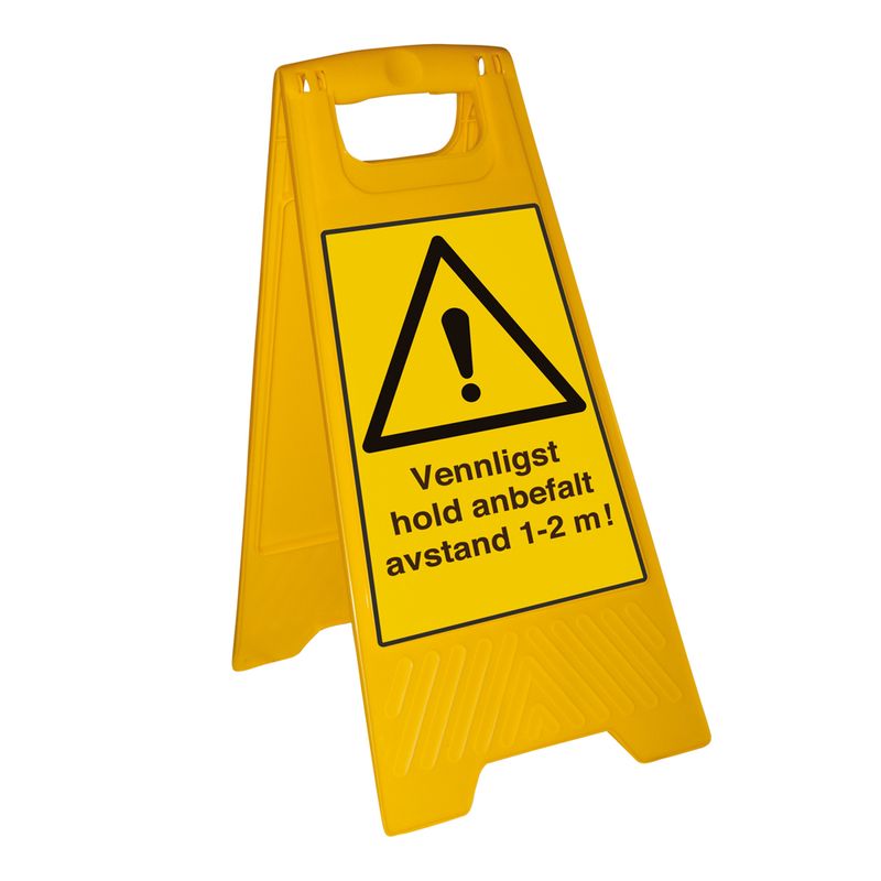 Skiltbukk - Vennligst hold anbefalt avstand 1-2 m 600x300mm 
