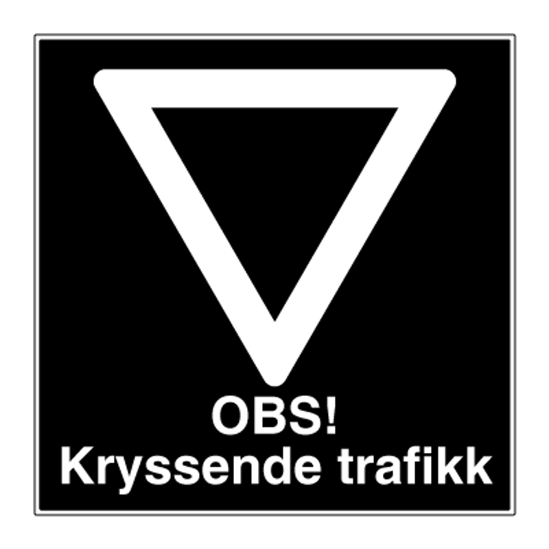 Privatrettslig vikepliktskilt - kryssende trafikk