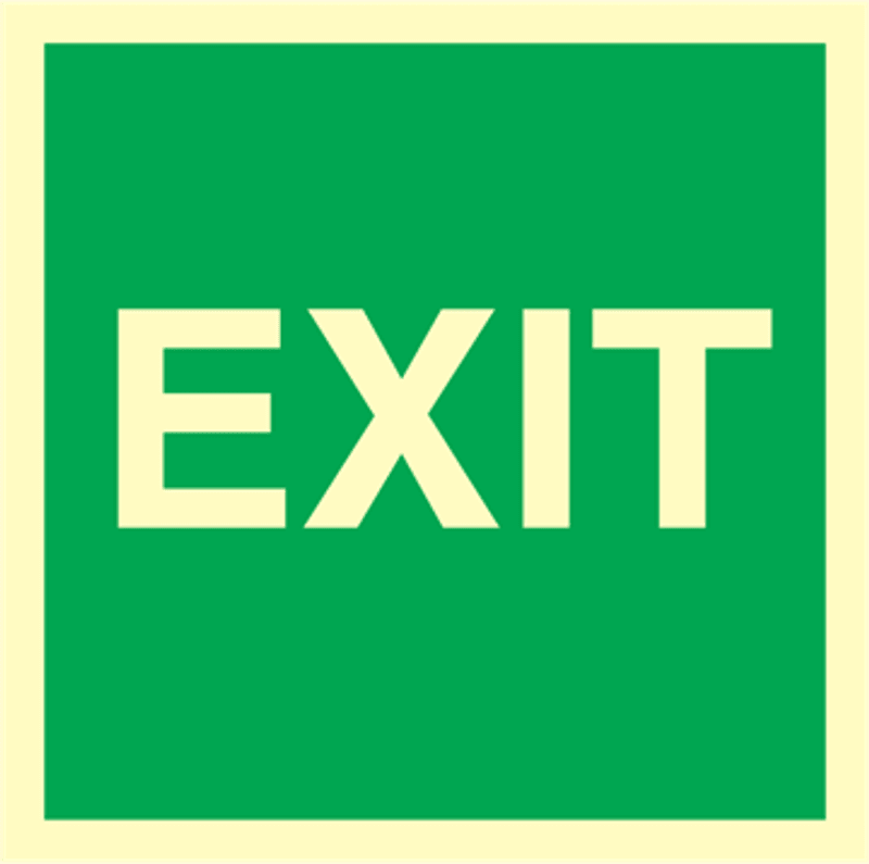 Nødutgang - EXIT skilt for merking av utgangsdører
