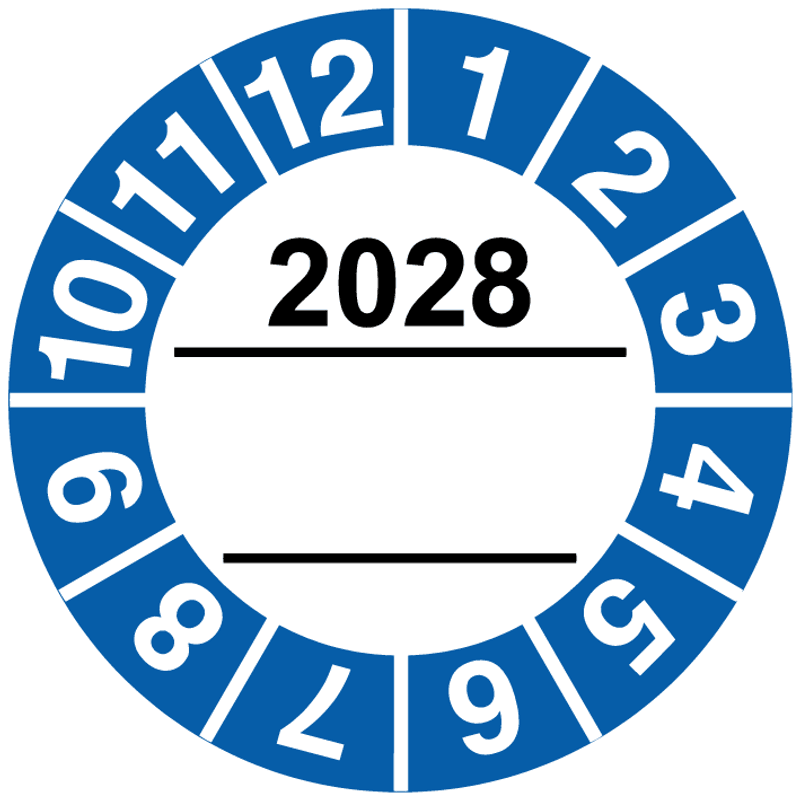 2028 År Kontrollmerke med Tekstfelt - Ø 42 mm (10 stk)