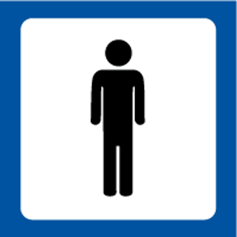 Toalettskilt Herrer med symbol