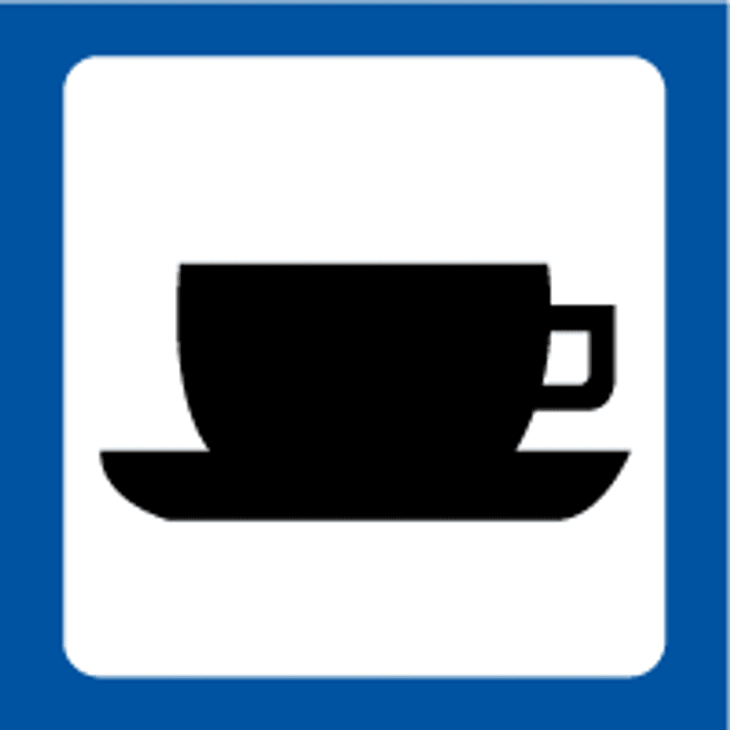 Dørskilt med symbol for servering