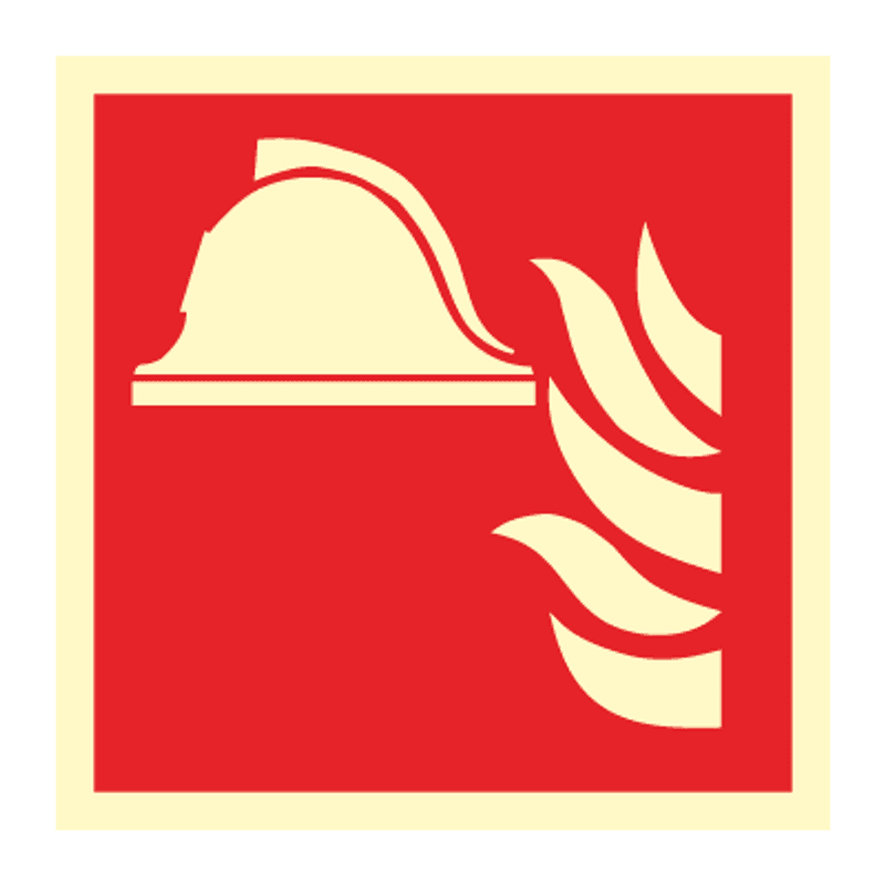 Brannutstyr - brannskilt med symbol
