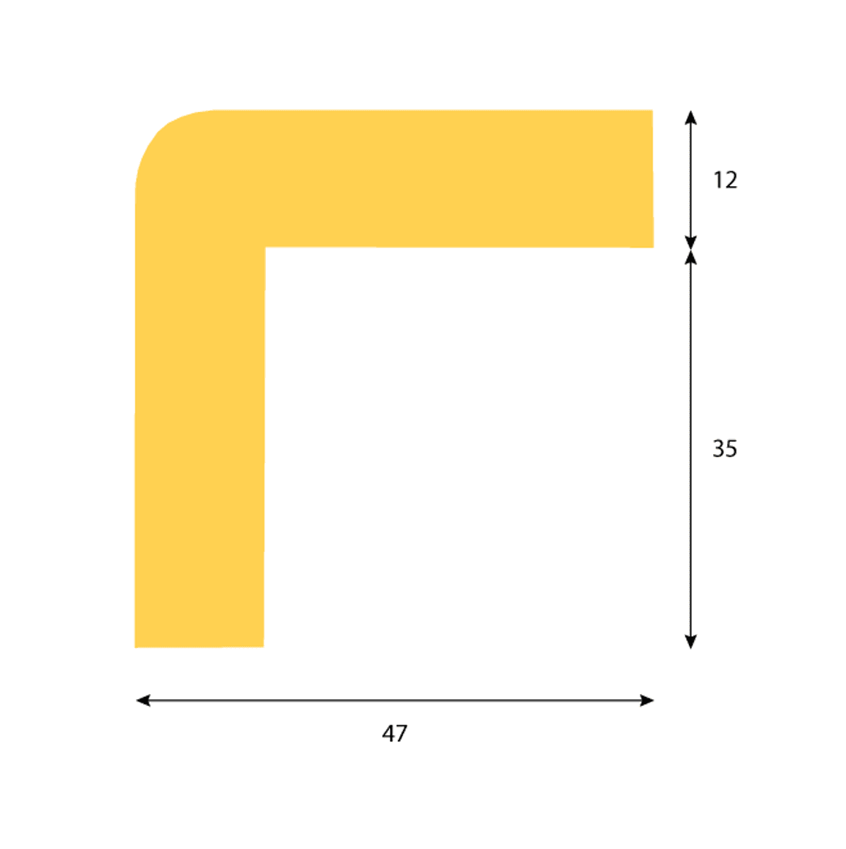 Hjørnebeskytter Profil H - Gul/Svart - 1 meter