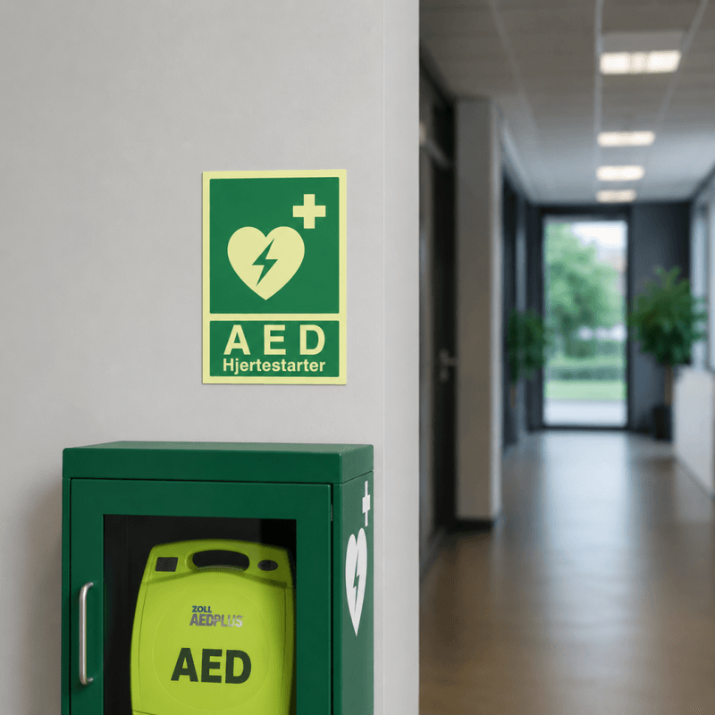 AED Hjertestarterskilt - Etterlysende skilt for hjertestarter