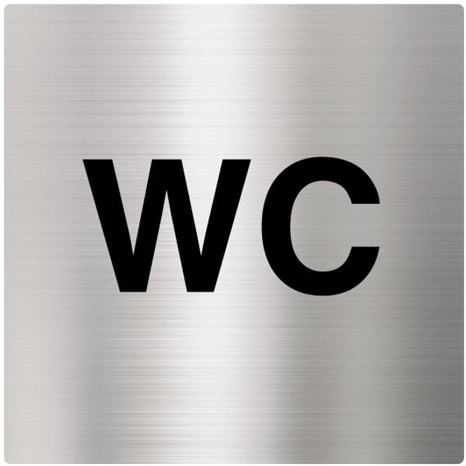 Hovedbilde Toalettskilt WC Unisex - 150 x 150 mm i Børstet Aluminium
