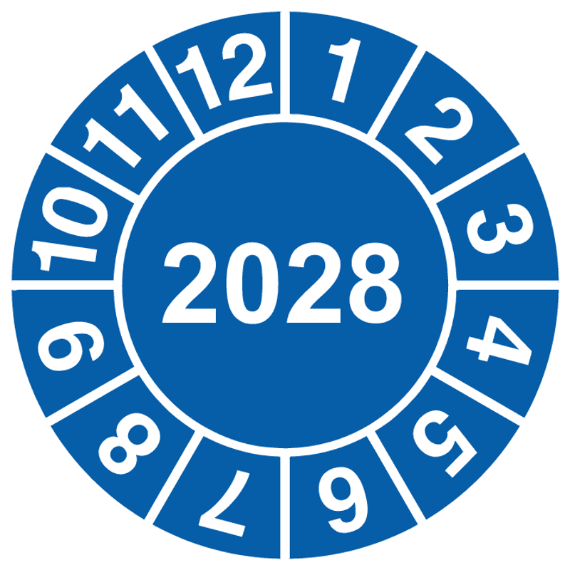2028 År Kontrollmerke - Ø 30 mm (10 stk)