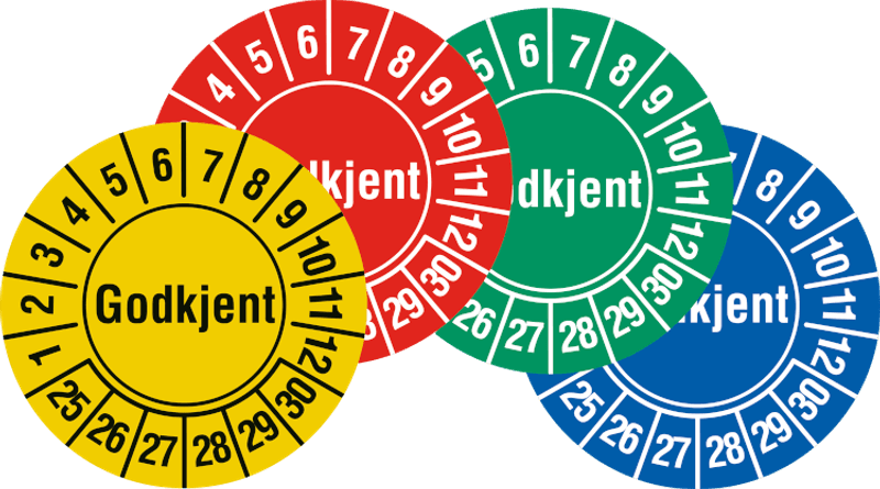 Godkjent Kontrollmerke - Ø 30 mm (10 stk)