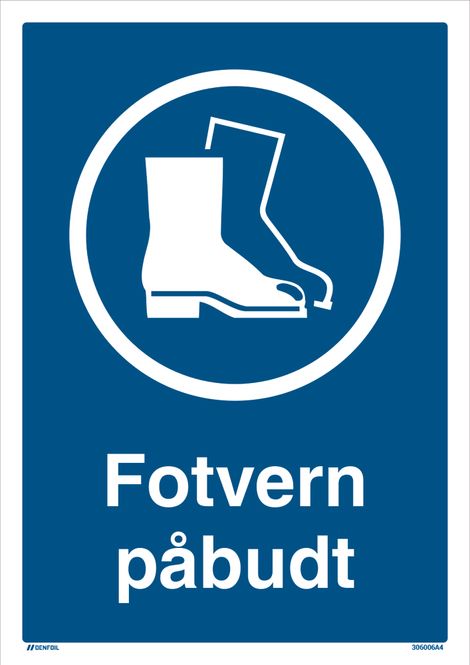 Hovedbilde Påbudt med Fotvern - HMS Påbudsskilt - 210 x 297 mm