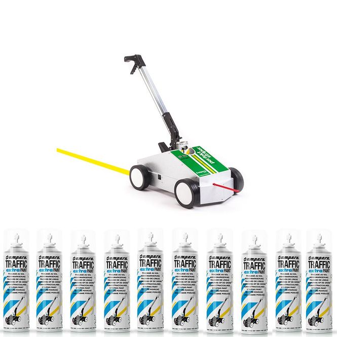 Hovedbilde Merkespray Traffic Extra Paint 12 stk + Merkevogn