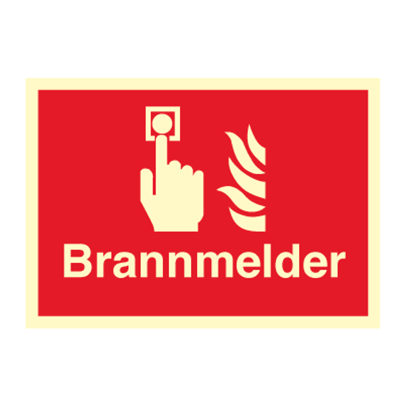 Brannalarm og Brannmelder - brannskilt