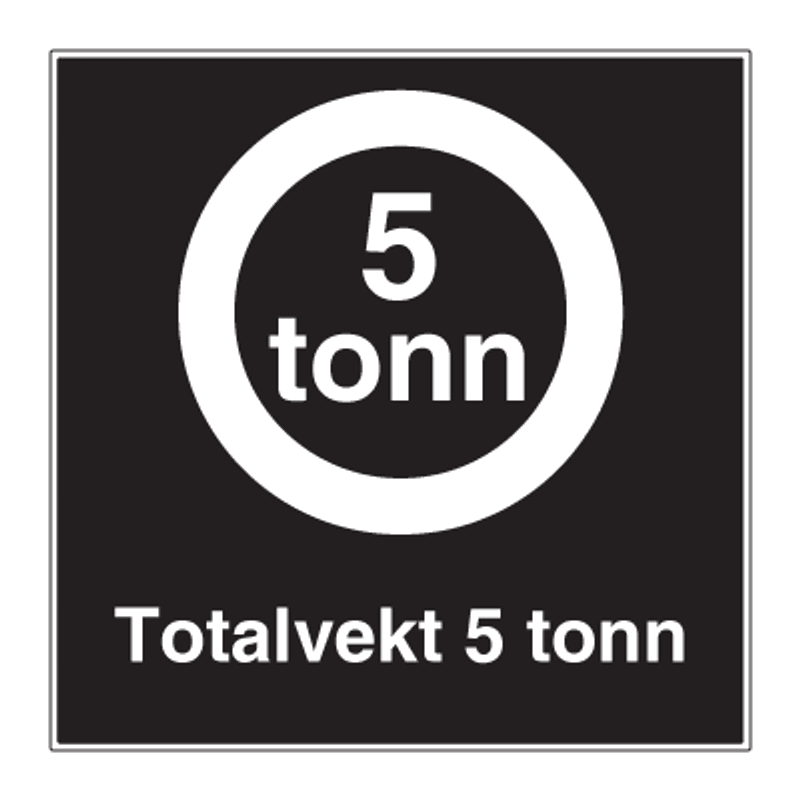 Privatrettslig skilt med totaltvekt 5, 7 eller 9 tonn
