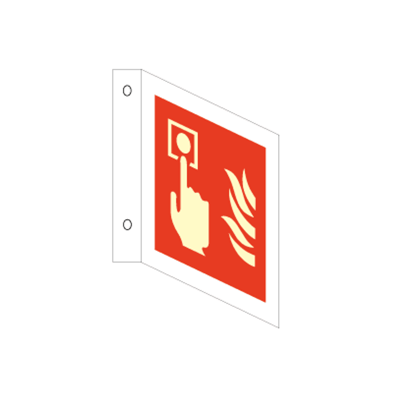 Brannalarm - plogskilt med symbol