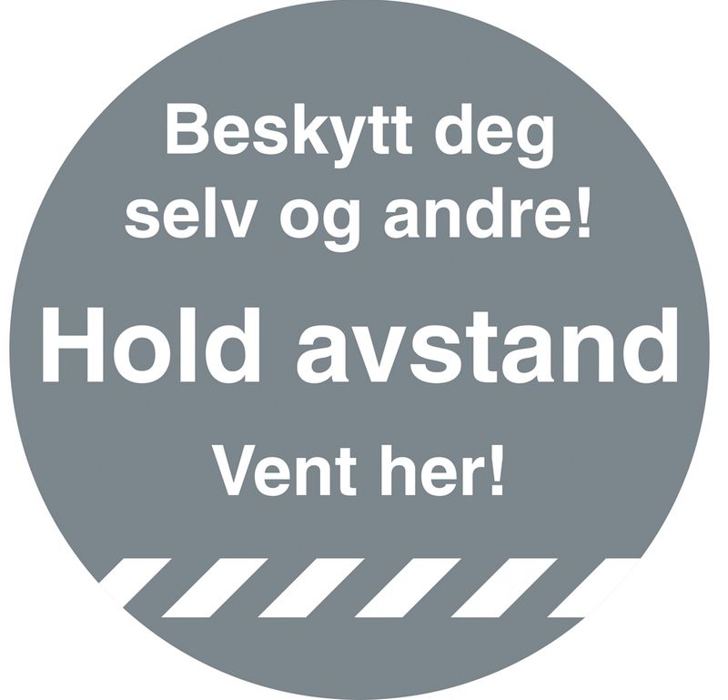Hold avstand Gulvskilt Ø330mm - Beskytt deg selv og andre!