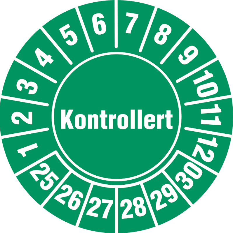 Kontrollert Kontrollmerke - Ø 30 mm (10 stk)