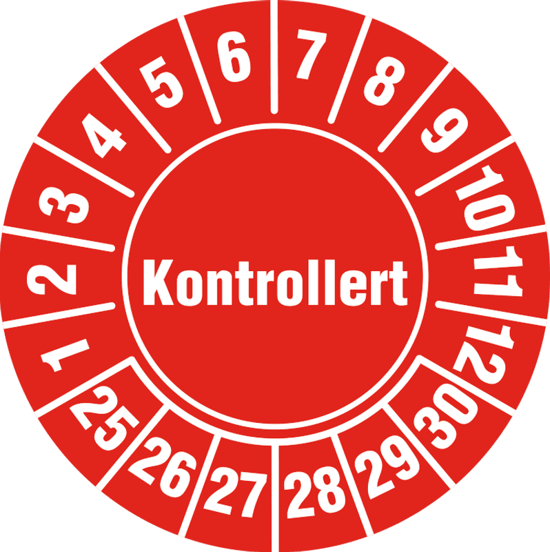 Kontrollert Kontrollmerke - Ø 30 mm (10 stk)