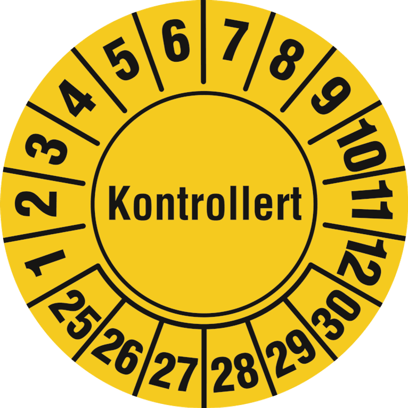 Kontrollert Kontrollmerke - Ø 30 mm (10 stk)
