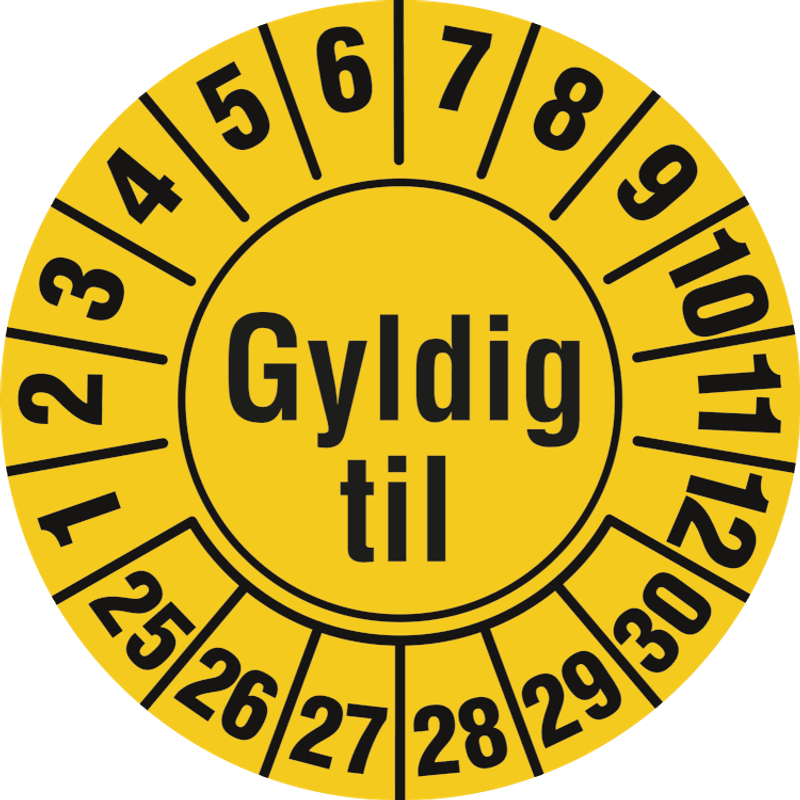 Gyldig til Kontrollmerke - Ø 30 mm (10 stk)