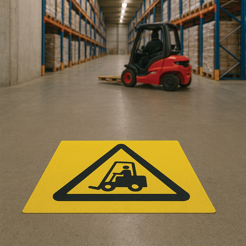 Se opp for truck - skilt med symbol og tekst