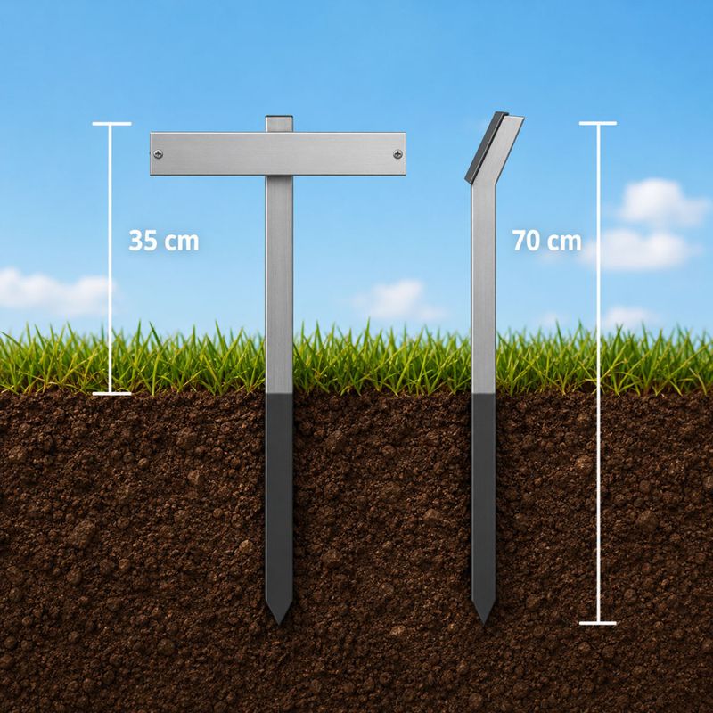 Jordspyd for skilt - 70 cm høyde CC 350 mm